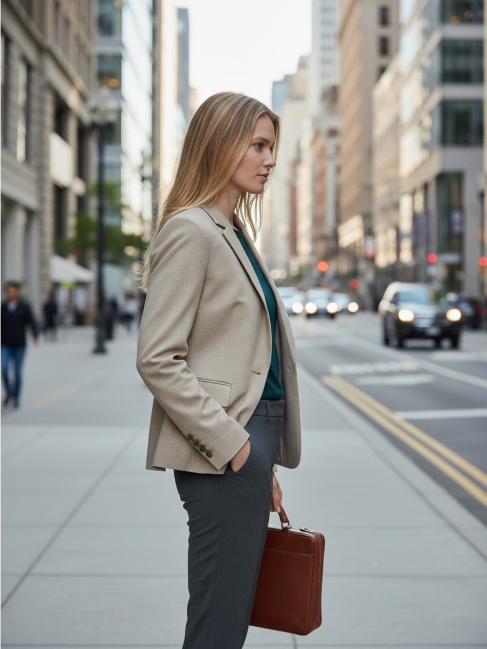 NEW NWT Ann Taylor Three-Piece Pant Suit w/ Matching Slim Skirt in Light Beige - Picture 8 of 16